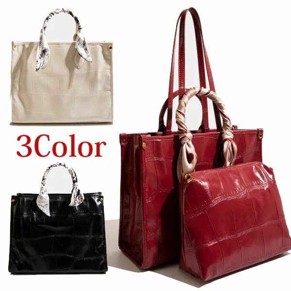 大きめトート トートバッグ ショルダートート スカーフ付きバッグ ショルダーバック 通勤バック カバン ギフト 母の日