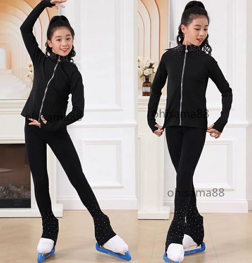 売り切れ注意フィギュアスケート衣装 練習着 アイススケート 上着+パンツ 2点セット スポーツウェア 上下セット ストレッチ 競技 ステージ 美しい フィギュアスケート アイスダンス スケート 子供