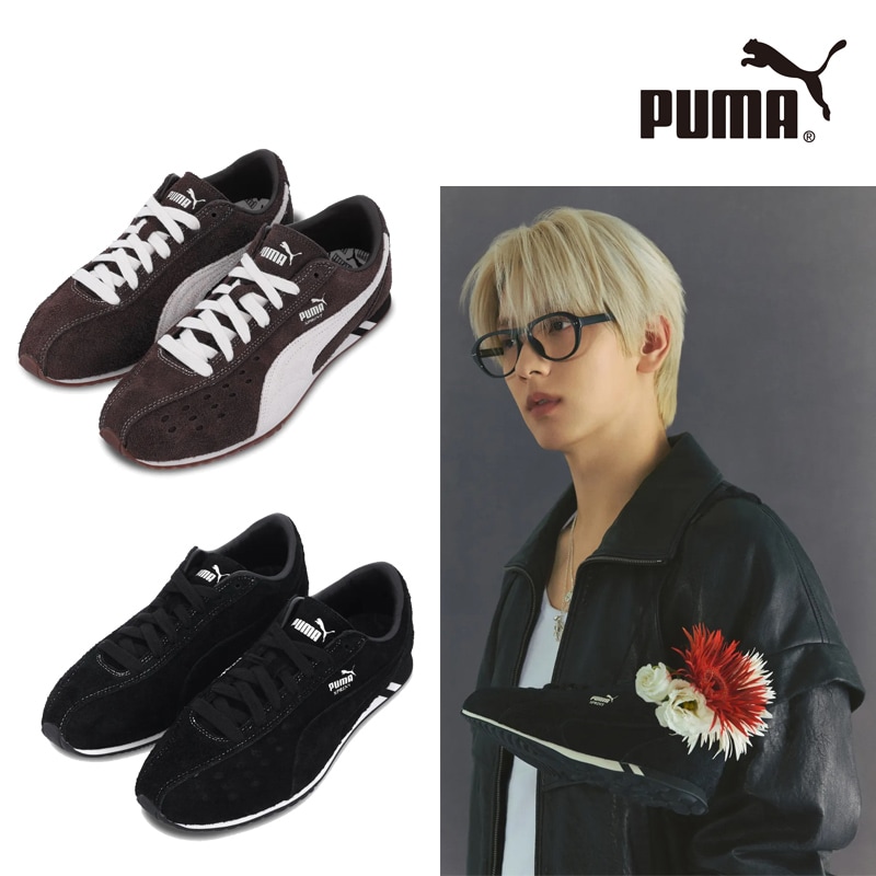 406113 SPRINT HAIRY SUEDE WITH TXT Soobin 着用 スプリント レトロ ランニング パンチング フォームストライプ ラバーアウトソール クッション ユニセックス