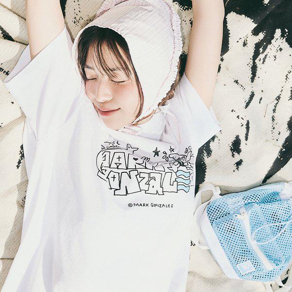 [] MG ユニ グラフィック 半袖Tシャツ ホワイト (B5SUWSS253WHT)