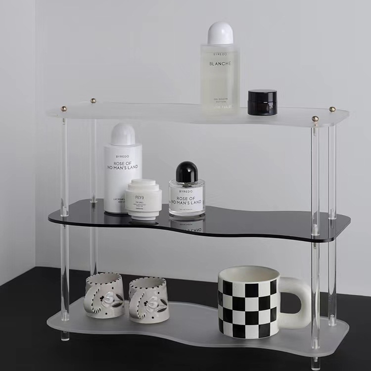 アクリル デスクトップラック 透明多層収納ラック カップディスプレイ 棚 韓国インテリア雑貨