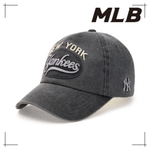 MLB公式正規品 キャップ Varsity Vintage Cultural Stitching Stretch Ball Cap NY (Charcoal Grey)