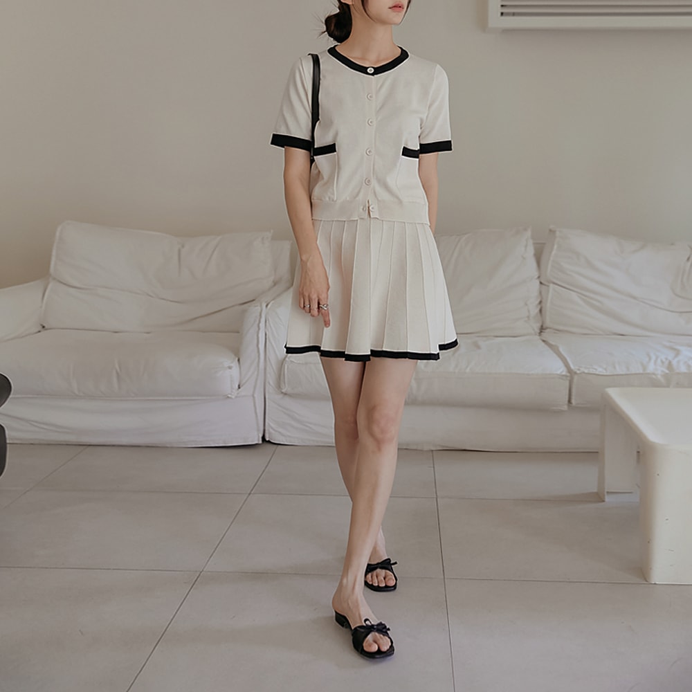 ケリンカラーリング1/2ニットカーディガン2ピースセット