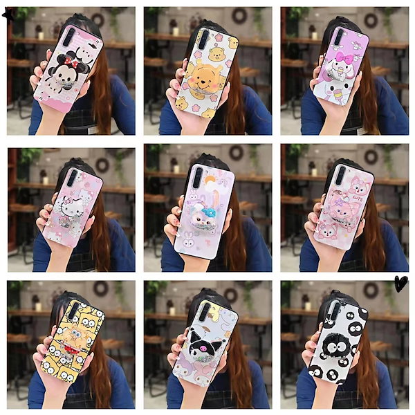 Qoo10] スマホグリップ付き ミッキー ミニー o