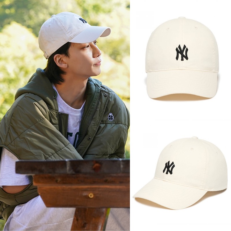 SEVENTEENジョンハン着用 ルーキーアンストラクチャーボールキャップNY (Ivory)