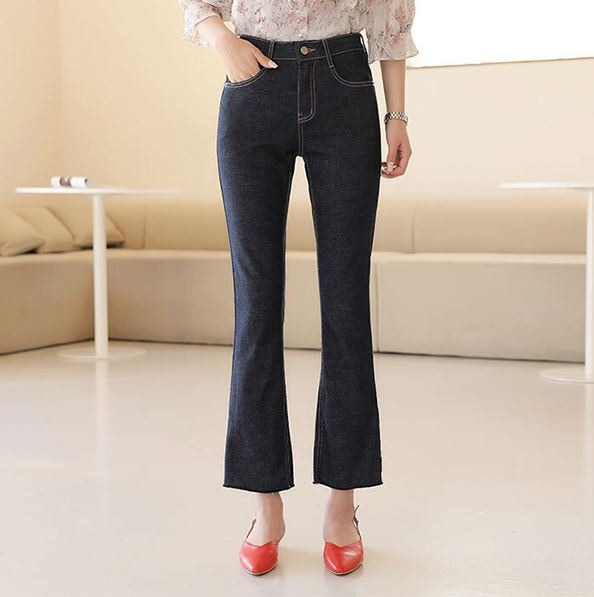 [bbaebbae] (自社生産)色移り防止 ブーツカットデニムパンツ