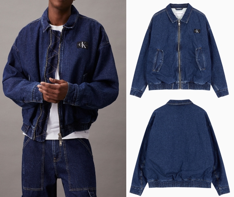 Relaxed Denim Bomber Jacket (J325757-1BJ)