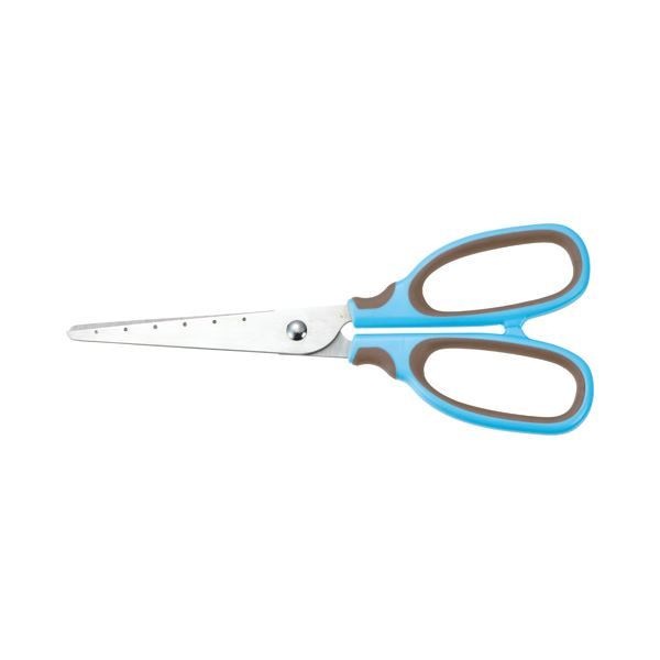 （まとめ）TANOSEE はさみ 刃先先丸 刃渡り65mm ブルー 1セット（10本） [x2]