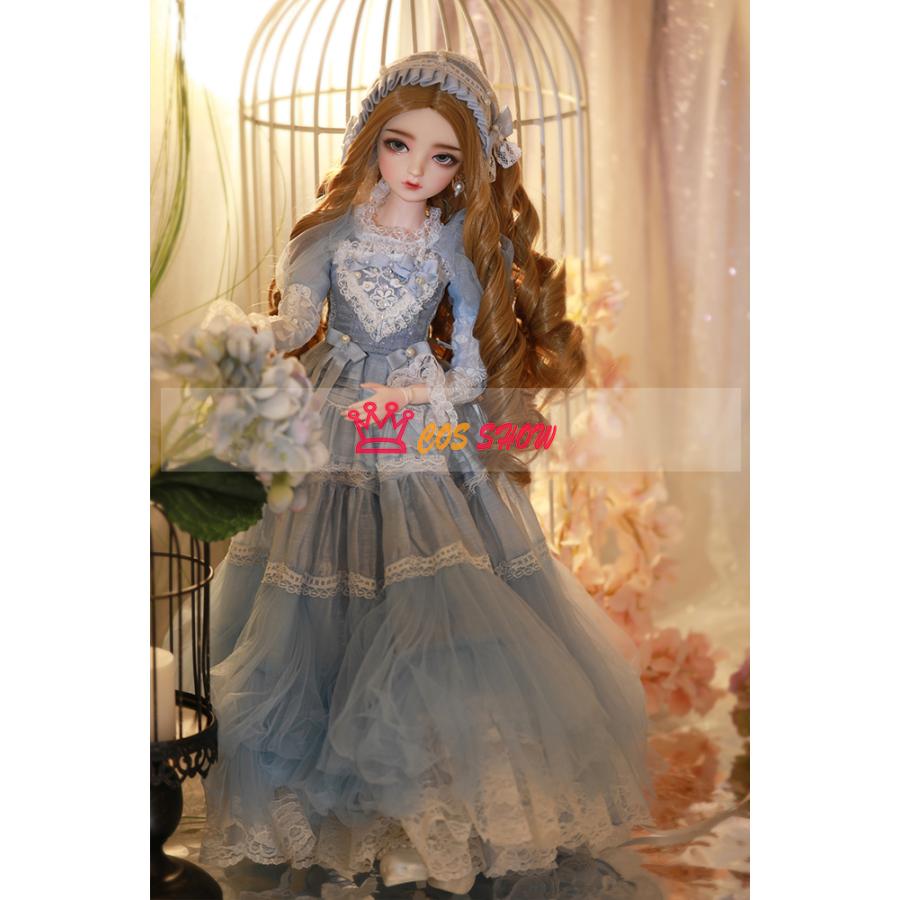 2025新品販売 13 BJD 球体関節人形ドール 可動ボディ BJD人形 60cm レース ワンピース 本体＋ウィッグ＋アイ＋衣装＋カチューシャ＋イヤリング＋ステッキ＋靴付き 高級樹脂