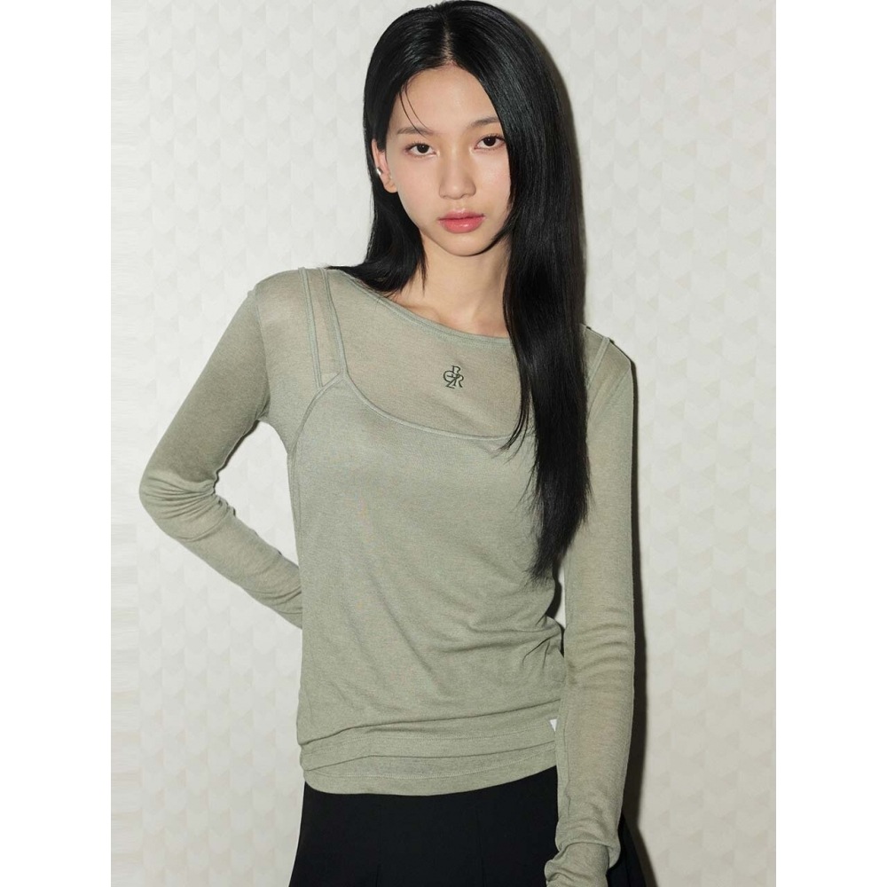 シティブリーズウルテンセルレイヤードトップセットセージグリーン