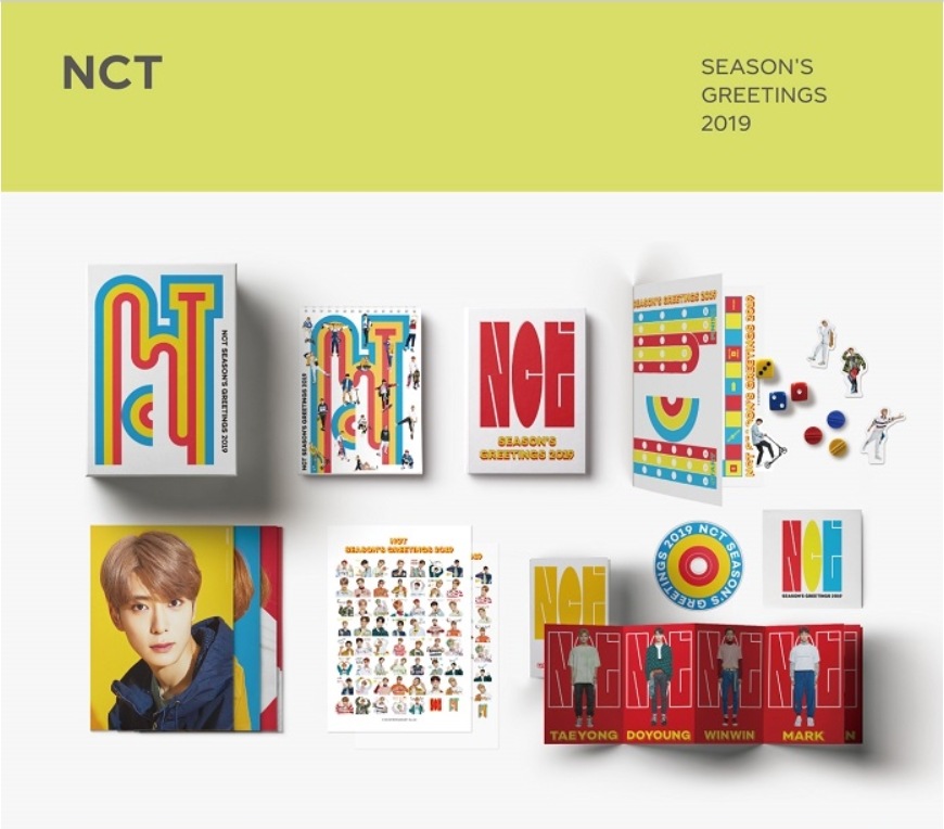 NCT 2019 SEASONS GREETINGS / パッケージ+卓上用カレンダー+ダイアリー+A4ポスターセット+ステッカーセット+アコーディオンカレンダー+DVD+ボードゲームセット