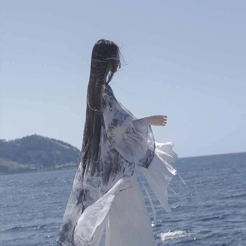 トップス ブラウス ロング ロング丈 袖あり 長袖 Uネック ラウンドネック Iライン シフォン 前開き 透け感 シースルー かわいい 大人可愛い きれいめ シンプル 大人 上品 おしゃれ かっこいい