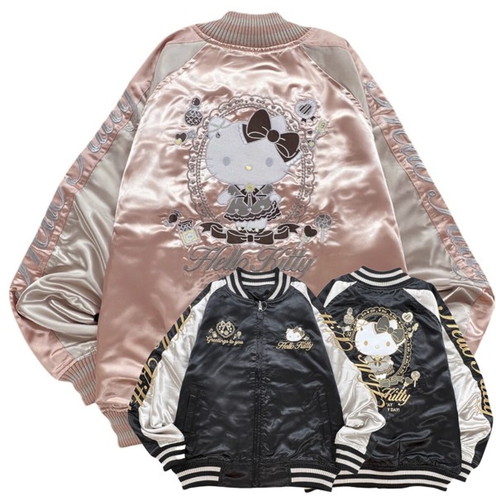 リバーシブルスカジャン 長袖 オ HELLO KITTY hk1853-33