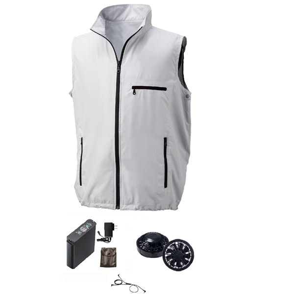 KU91830 空調服 ポリ製 ベスト FAN2200B/LIPRO2 シルバー M