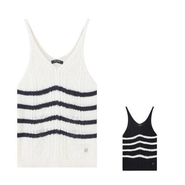 人気の女性用ケーブル編みVネックベスト_US