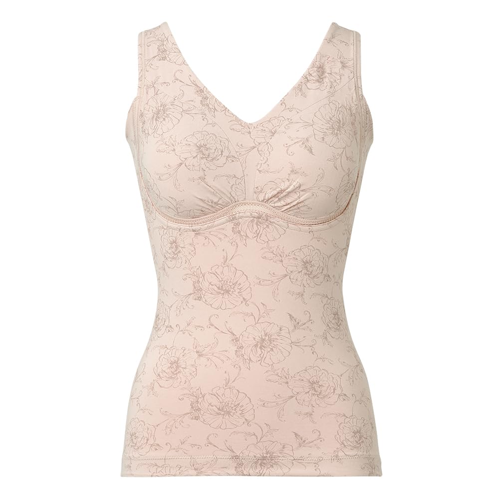 [ブラデリス ニューヨーク] ノンワイヤー補整ブラキャミ ゆきねえ365綿混モアらく快適フルカップブラキャミ24 ローズヌーディピンク L