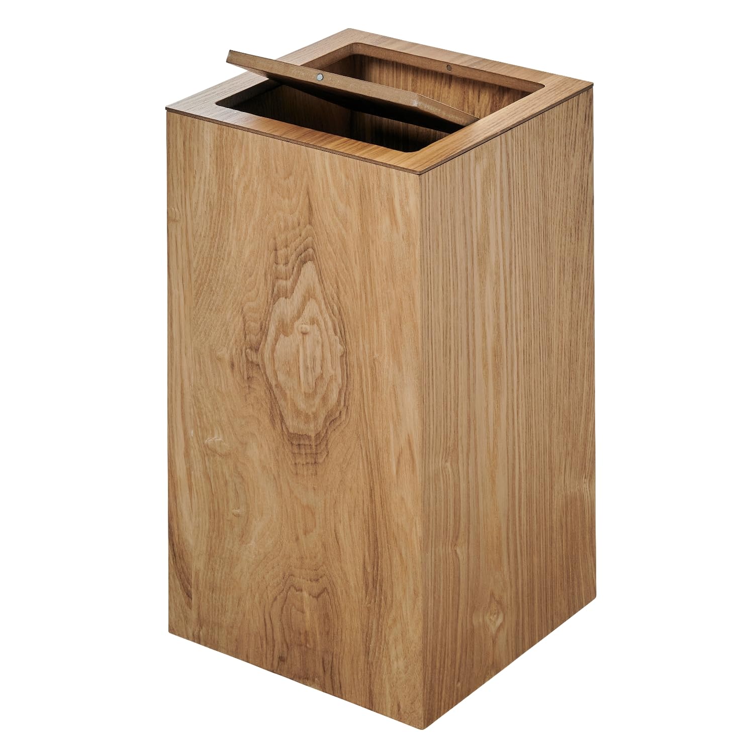 スマート・アイ(smart-i) ゴミ箱 ふた付き おしゃれ スリム 蓋付き ナチュラル 220 x 220 x 400mm 高級材タモ(突板) MOKUREN RF-19003-NA 外装補強版