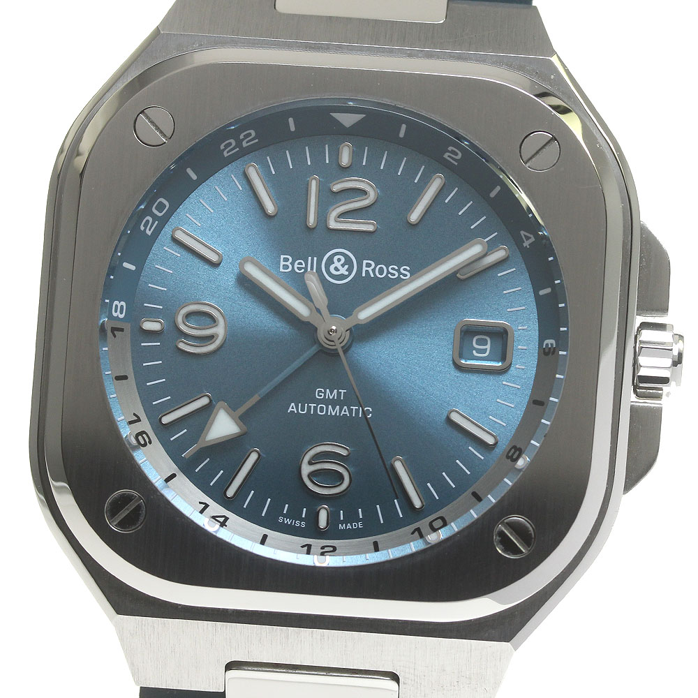 ベル&ロス Bell&Ross BR05G-PB-ST/SRB BR05 GMT SKY BLUE デイト 自動巻き メンズ 良品 箱・保証書付き_844574【中古】