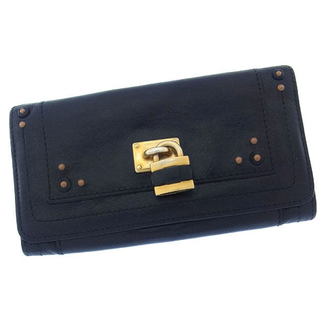 長財布 ファスナー 二つ折り パディントン ブラック ゴールド 中古