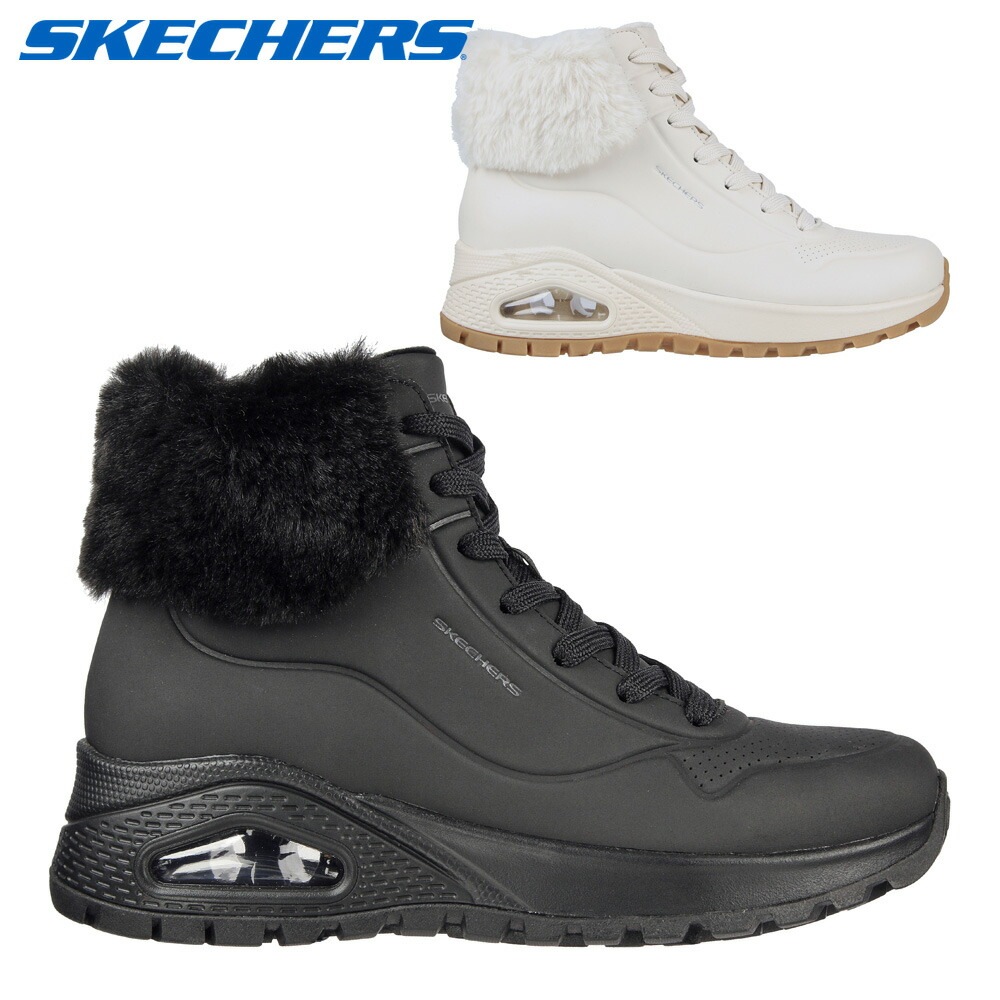 スケッチャーズ スニーカー レディース ウノ ラギッド フォール エア 167274 SKECHERS 2023秋冬 Uno Rugged Fall Air ハイカット ファー エアーソール 厚底