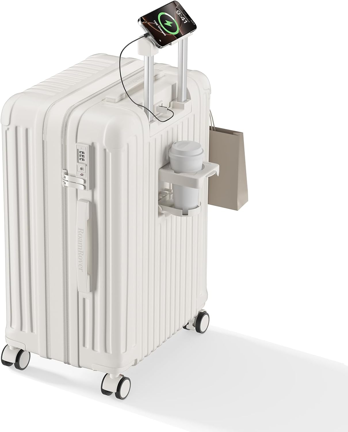 [SupTrip] スーツケース 機内持ち込み キャリーケース 拡張機能付き キャリーバッグ ストッパー付き カップホルダー付き USBポート付き 携帯スタンド TSAロック搭載 物掛けフック 大容量