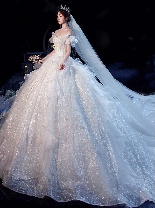 ウェディングドレス ウェディングドレス白 パーティードレス オフショルダー 花嫁ロングドレス 結婚式