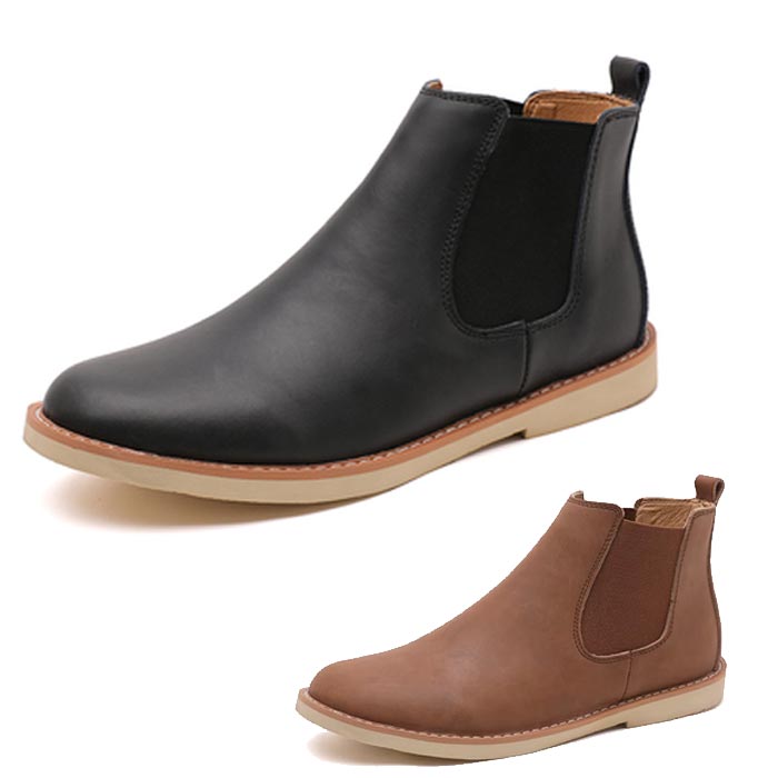 ブーツ メンズ サイドゴア 本革 レザー 人気 カジュアル【4.5cm 身長UP】