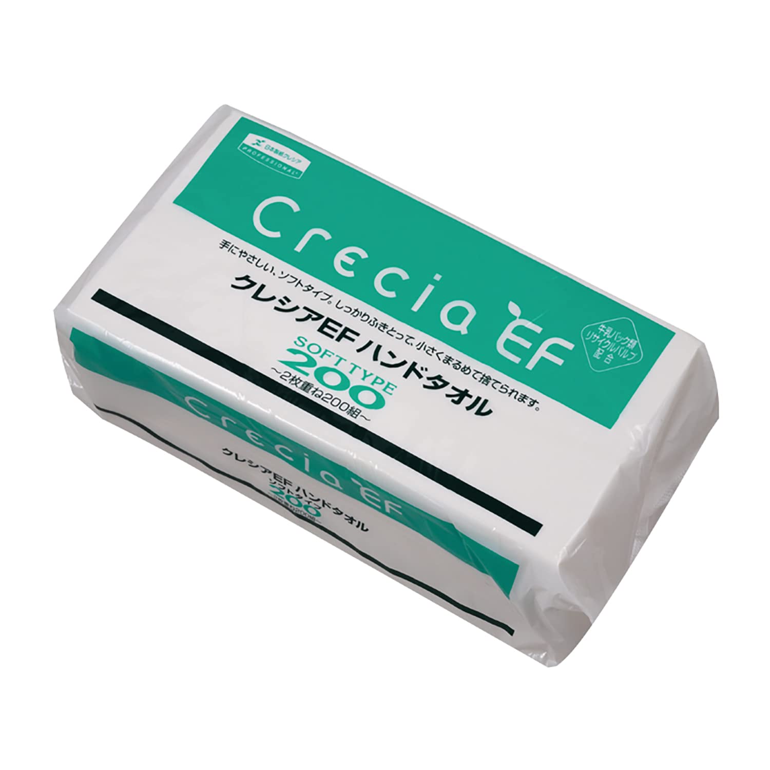 【ケース販売】クレシア ペーパータオル ハンドタオル 中判 ソフトタイプ 004711382 1ケース(200枚入×30束 合計6000枚)