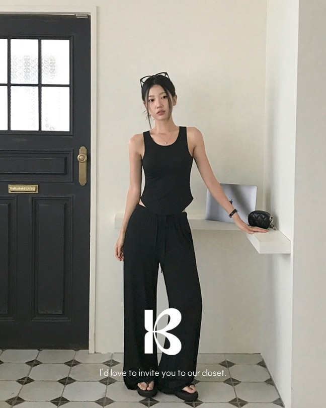 [MADE] オフキャミソール+ワイドパンツセットアップ op1297