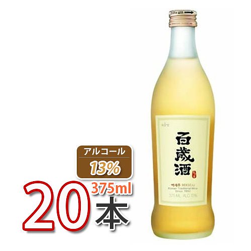 百歳酒(ベクセジュ)375ml X 20本 韓国食品韓国料理韓国食材おかず韓国お土産輸入食品非常食激安 10(02301x20)