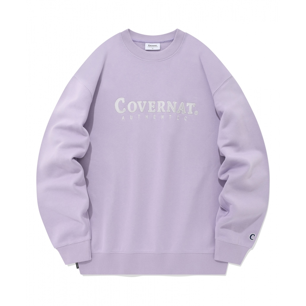 COVERNAT オーセンティックロゴスウェットシャツラベンダー