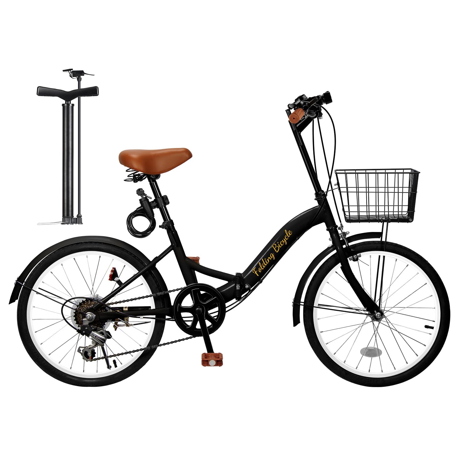 Mixiu 折畳み自転車 20インチ 軽量 素早く折畳可能 シマノ６段変速 高炭素鋼フレーム ハンドルサドル高さ調整可能 折り畳み自転車 通勤 通学 折りたたみ自転車 前後泥除け装備 ワイヤーロック