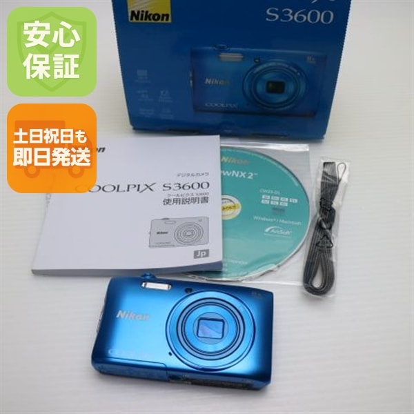 新品同様 COOLPIX S3600 コバルトブルー デジカメ ニコン 54 14,162円