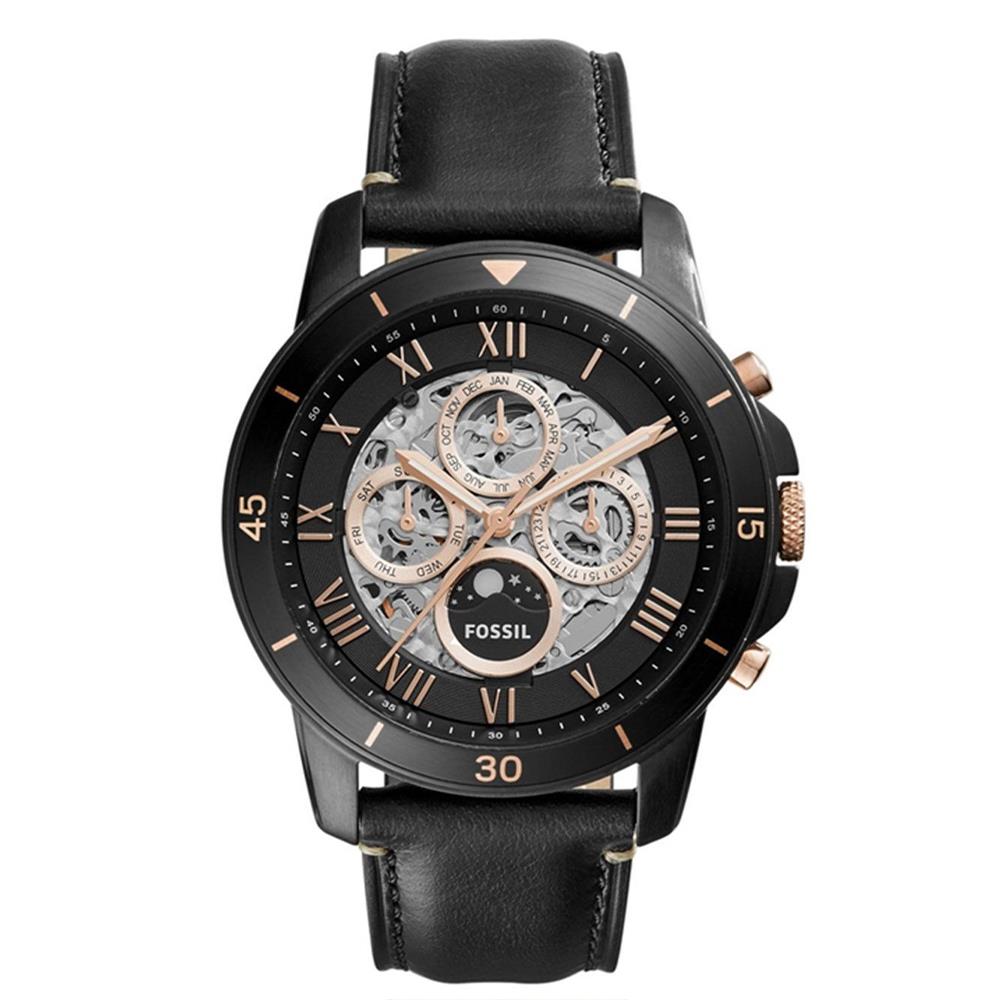 Fossil ME3138 Grant Sport Black Leather Automatic Fashion 44mm Men s Watch