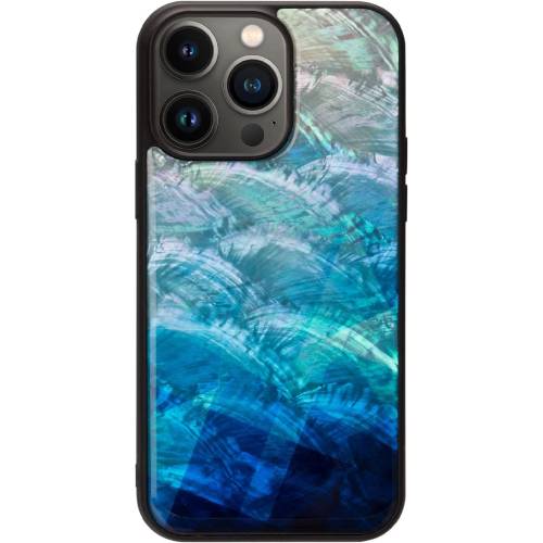 【正規取扱店】ikins 天然貝ケース for iPhone 14 Pro Max ブルーレイク 4570047576142