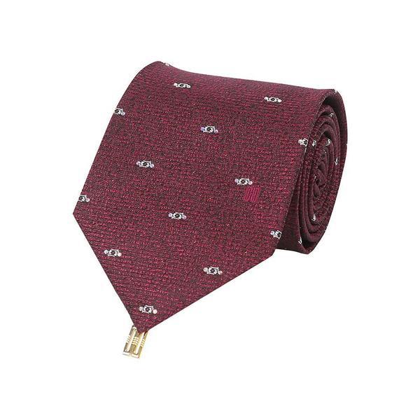 シルク混紡キュービックパターンオールオーバーネクタイレッド__DLF1ACF1109R2