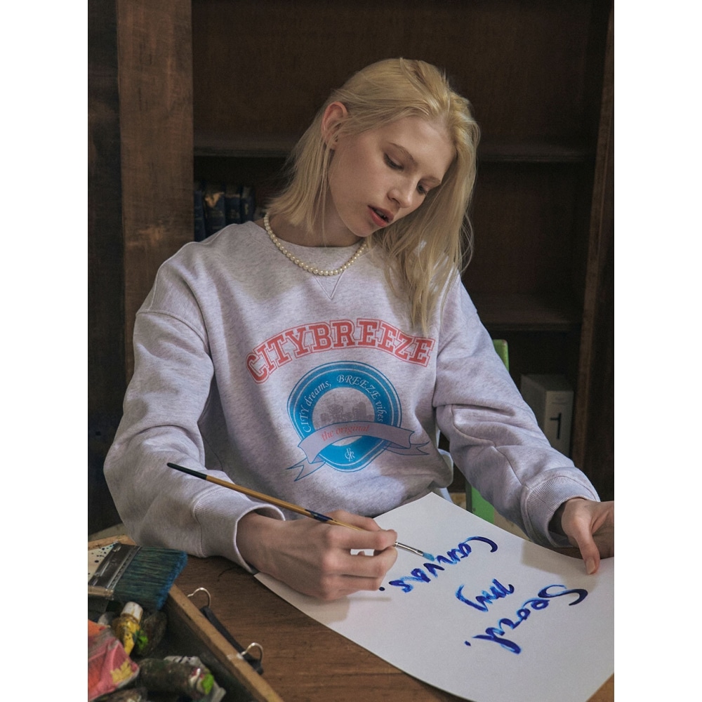 シティブリーズシティアーチグラフィックスウェットシャツメランジホワイト