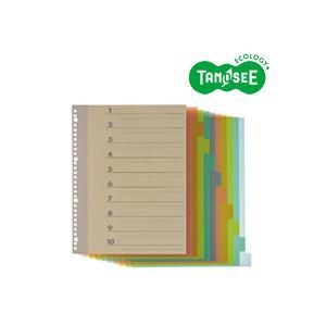 （まとめ）TANOSEE インデックス（PP） A4タテ 4/30穴 10山1組 20パック