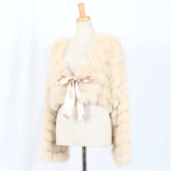ブルーフォックス ファー ジャケット ベージュ 送料無料 レディース ギフト プレゼント