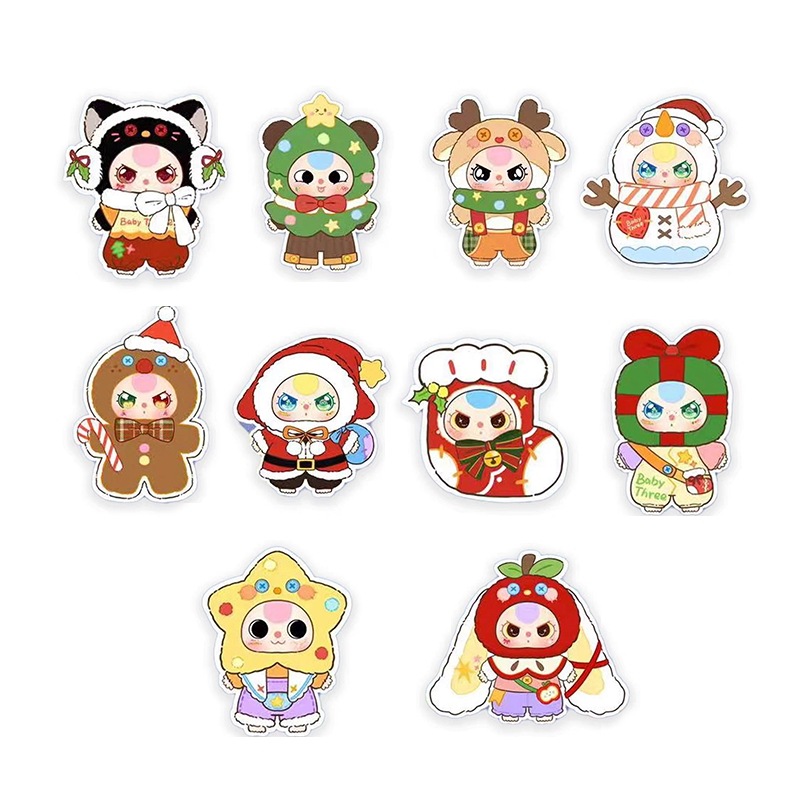 【公式正規品】THREE ベビーサン 400% 第2代 クリスマスシリーズ ぬいぐるみ ブラインドボックス フィギュア クリスマスギフト