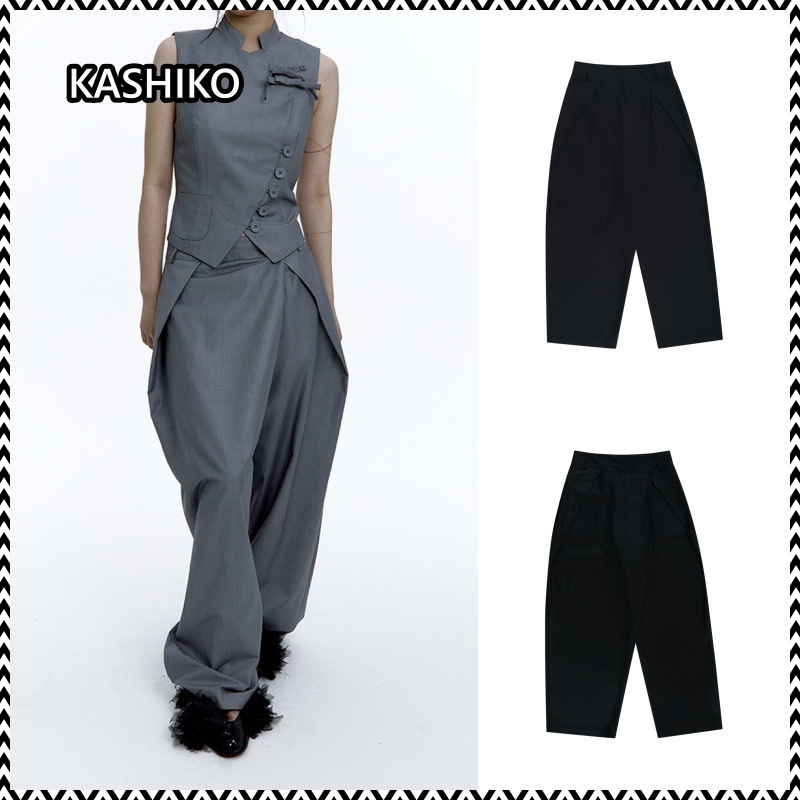 Kashiko Pintuck Asymmetric Trousers