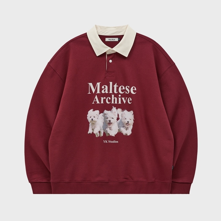 Maltese Archive Collar MTM スウェットシャツ BURGUNDY