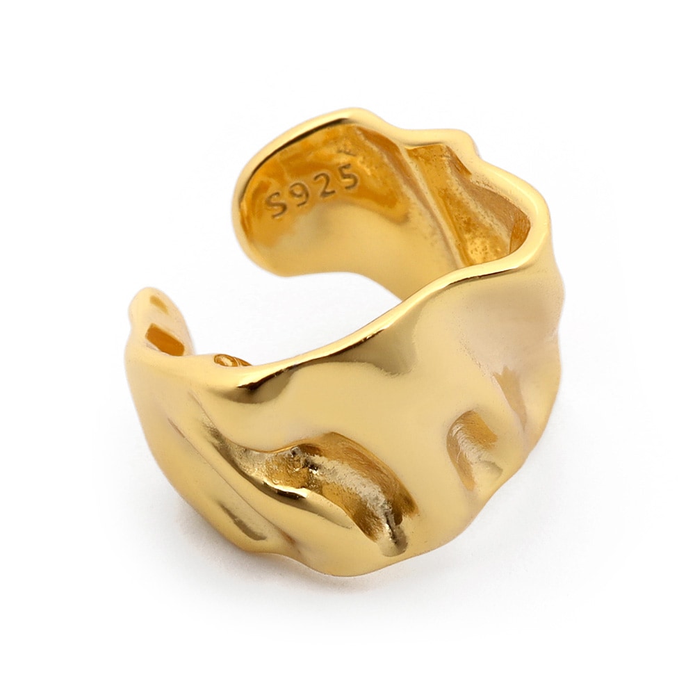 925 イヤーカフ 無造作 シワ加工 [cec061]