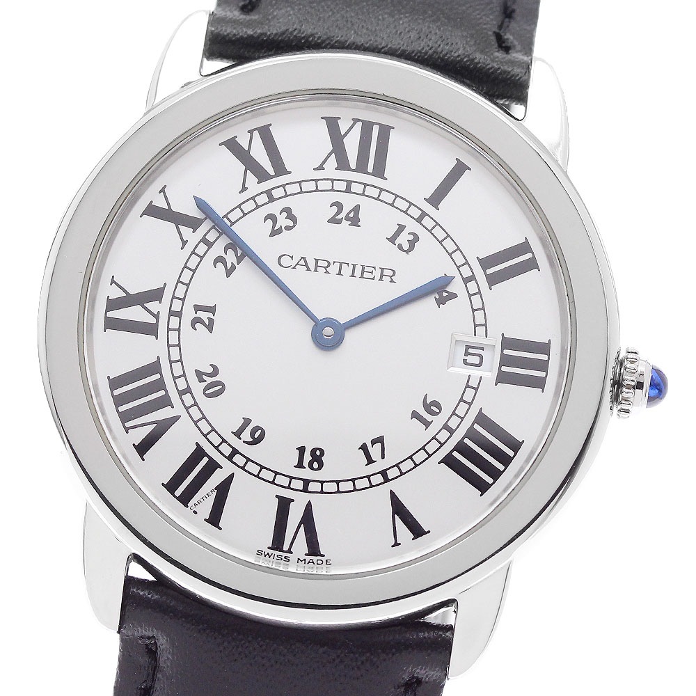 カルティエ CARTIER W6700255 ロンドソロLM デイト クォーツ メンズ _960816【中古】