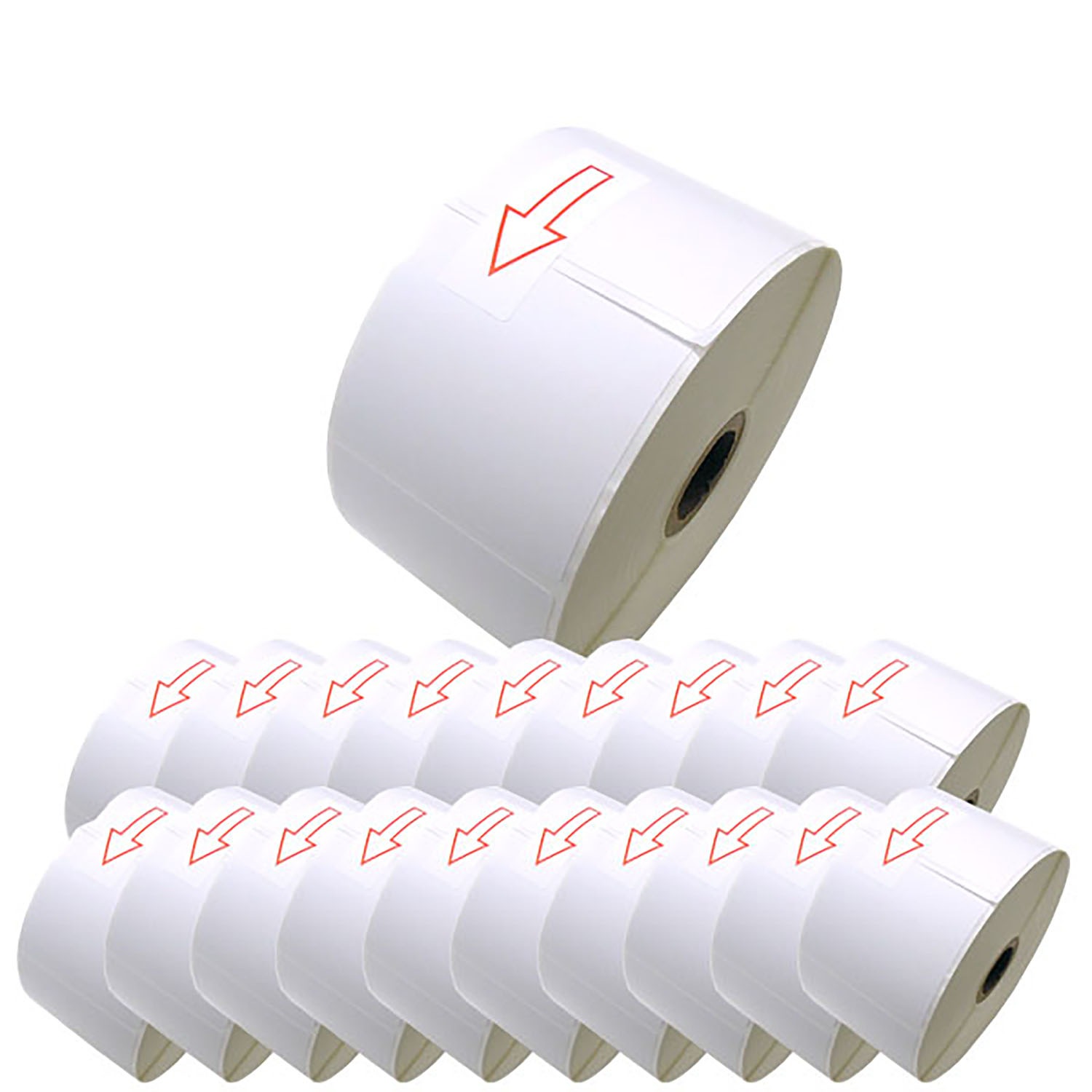 ブラザー用 RDロール プレカット紙ラベル (感熱紙) RD-U04J1 互換品 60mm×60mm 蛍光増白剤不使用 1126枚入り 20個セット