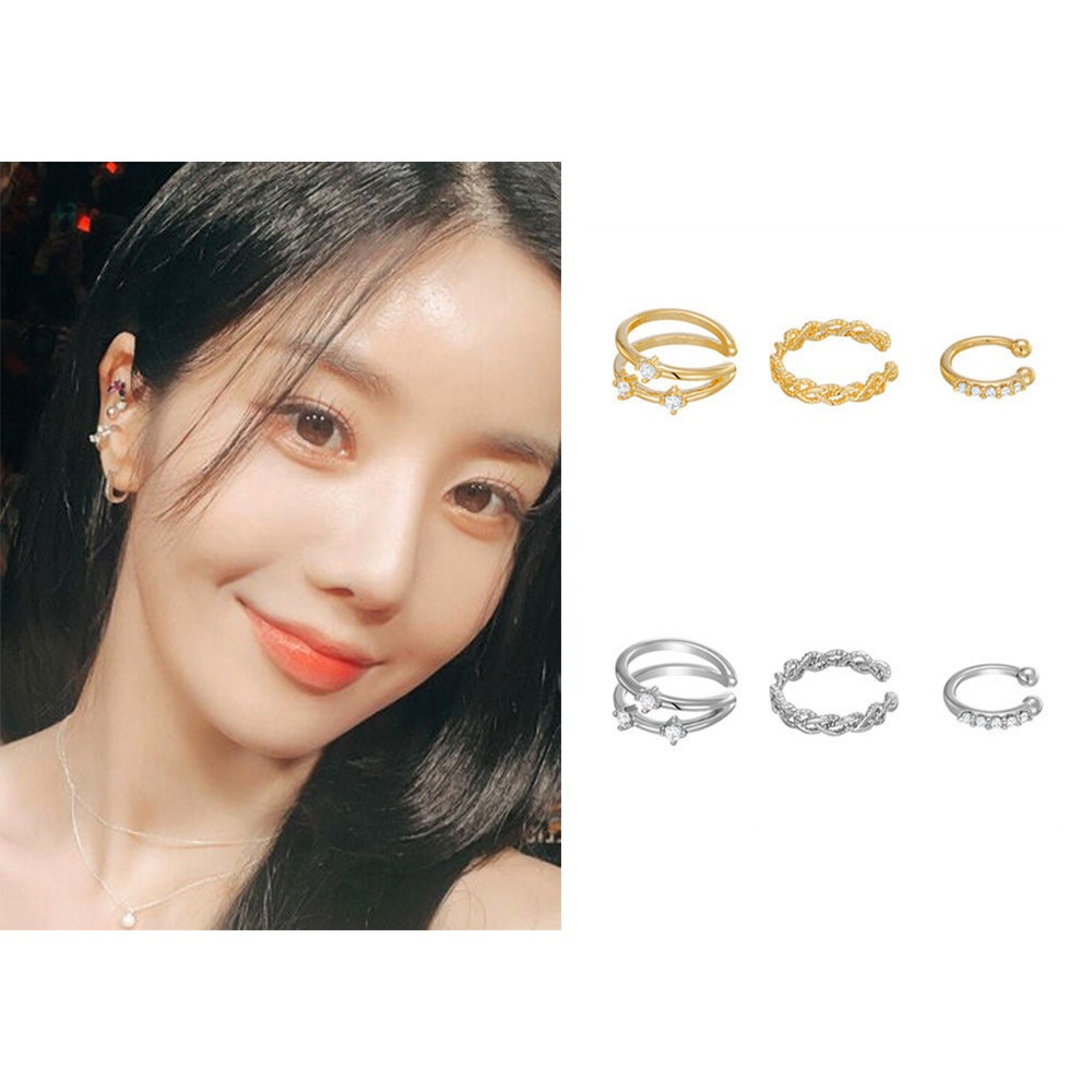 [クォンウンビ着用]ムーンライト3セットイヤーカフ/シンプルアクセサリー 韓国ジュエリー 年新作