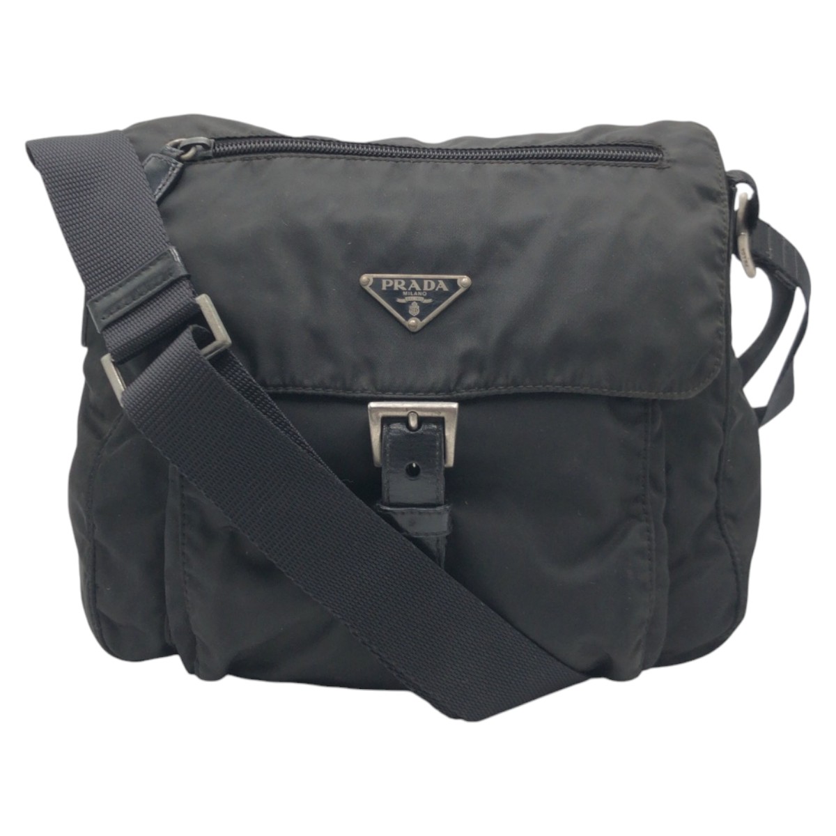 テスート 三角ロゴ ブラック 黒 ナイロン ショルダーバック ポシェット メンズ 408635