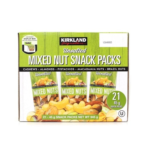 カークランドシグネチャー無塩ナッツスナックパック 45g x 21 ナッツ簡単なおいしいスナックキャンプ