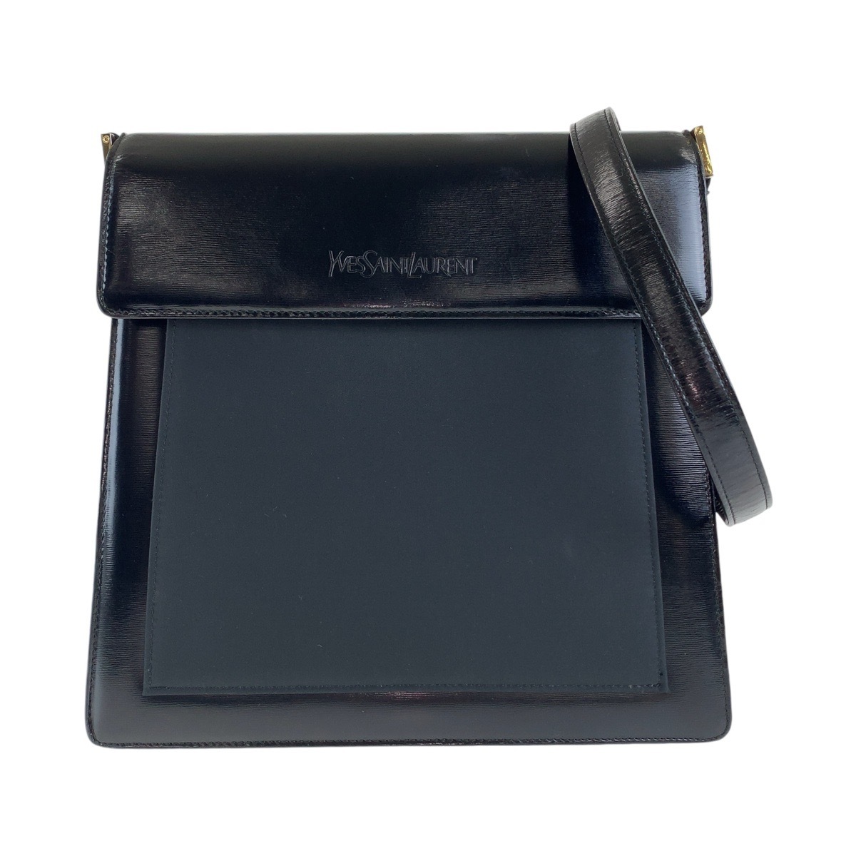 YSL ブラック 黒 ゴールド金具 レザー 斜め掛け ショルダー