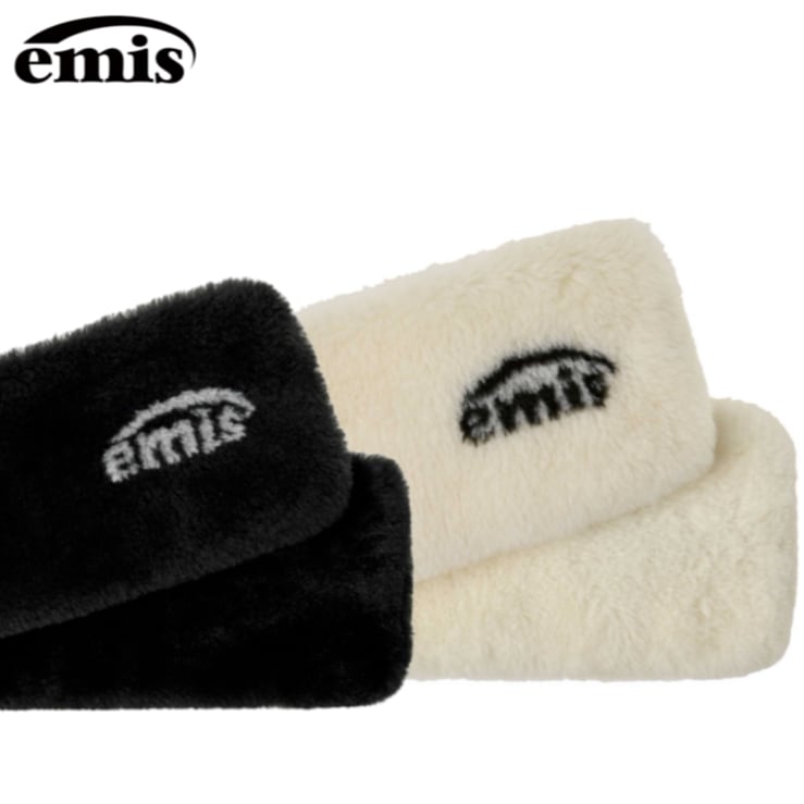 [EMIS] LOGO JACQUARD FUR マフラー★新作・24AW★韓国★ 韓国人気 LOGO JACQUARD FUR マフラー 新作24AW 2色 マフラー